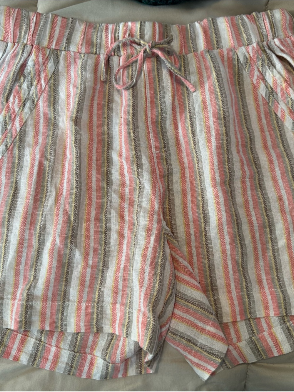 Briggs striped Pink & Tan Pull-On Women’s Shorts